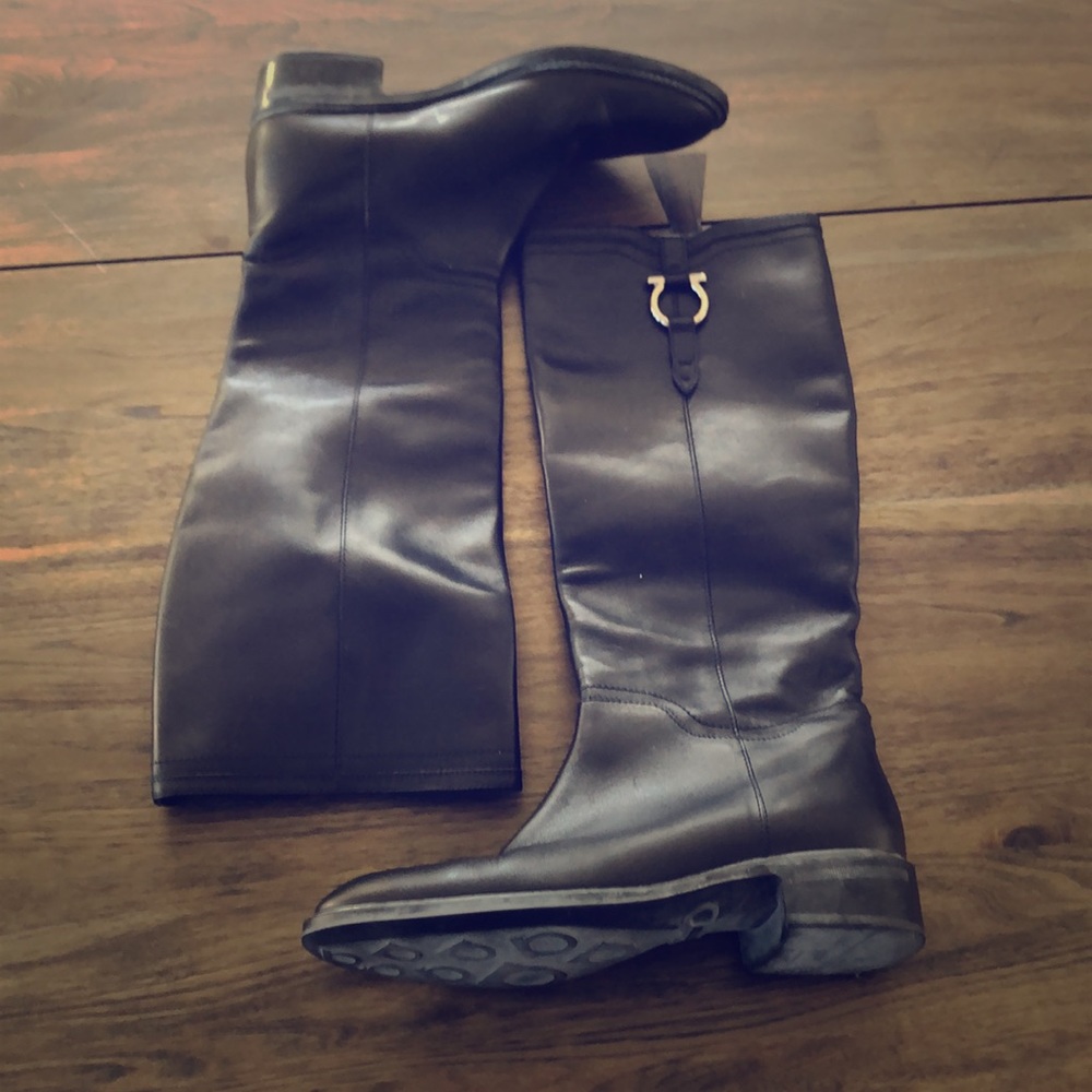 Salvatore ferragamo black boots